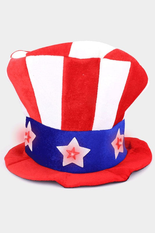 LED Light Up American USA Flag Uncle Sam Hat - Debs on 5th