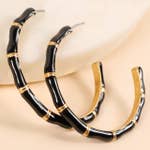 Bamboo Shaped Hoop Earrings - Debs on 5th