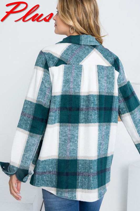 Had Enough Plaid Button Down Shacket - Debs on 5th