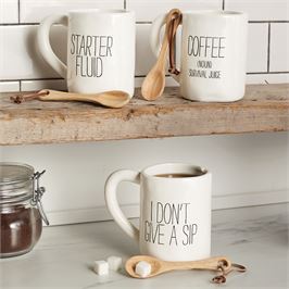 Bistro Coffee Mugs w/Spoon - Debs on 5th