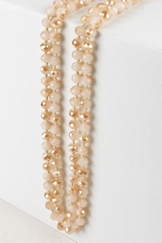 60" Colored Glass Bead and Knotted Thread Necklace - Debs on 5th