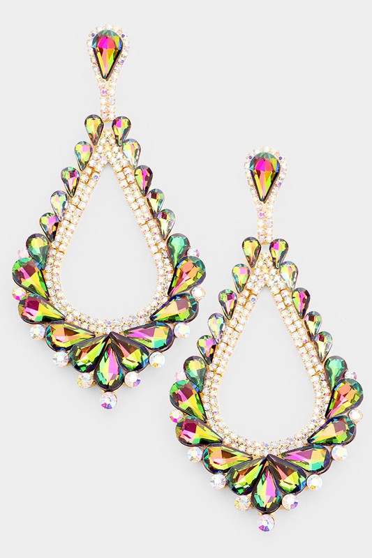 Oversized Cut Out Teardrop Evening Earrings - Debs on 5th