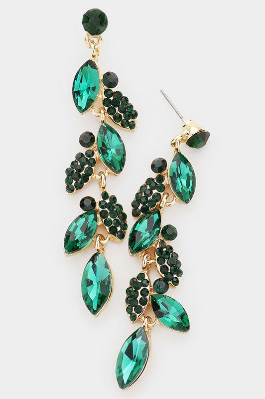 Crystal Marquise Cluster Drop Evening Earrings - Debs on 5th