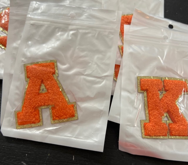 Orange Varsity Self Adhesive Letters - Debs on 5th
