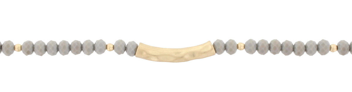 14" Faceted Beads with Hammered Gold Bar, 3" Ext. - Debs Boutique  LLC