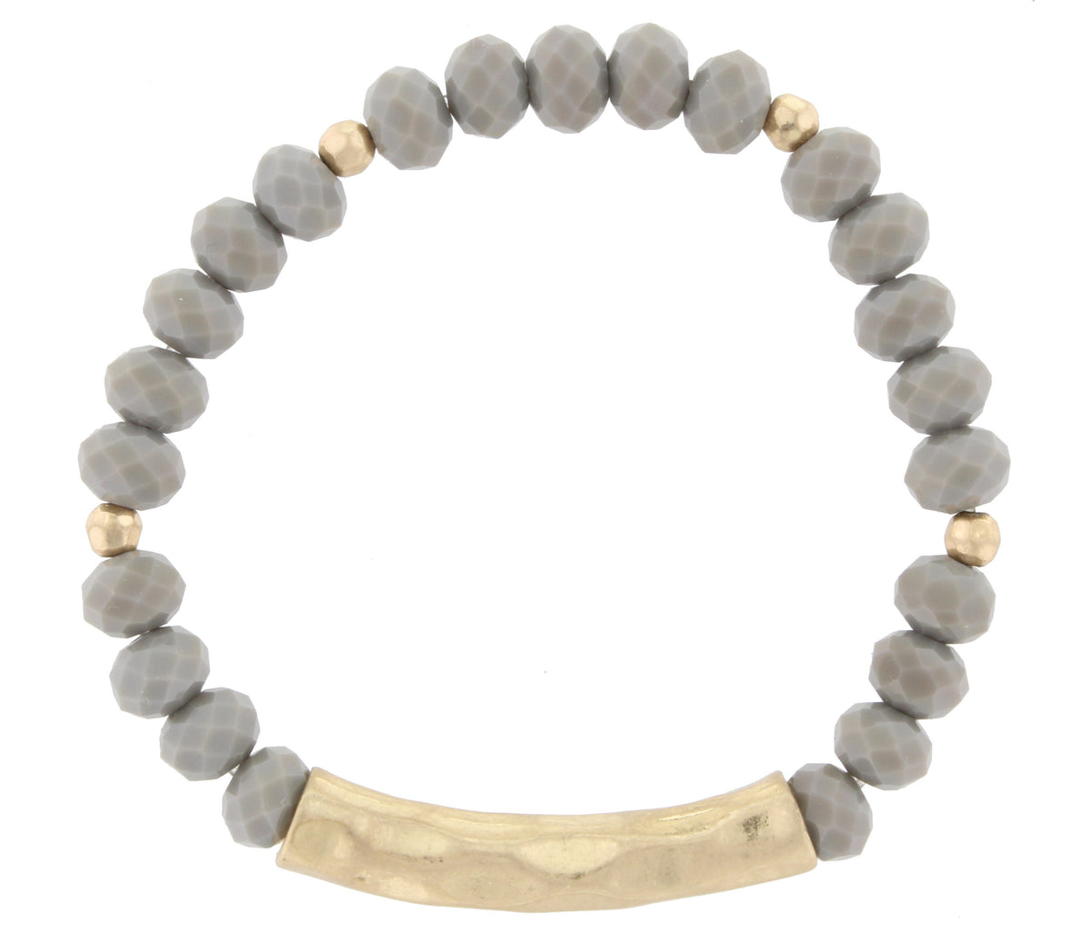 Faceted Beads with Hammered Worn Gold Bar - Debs Boutique  LLC