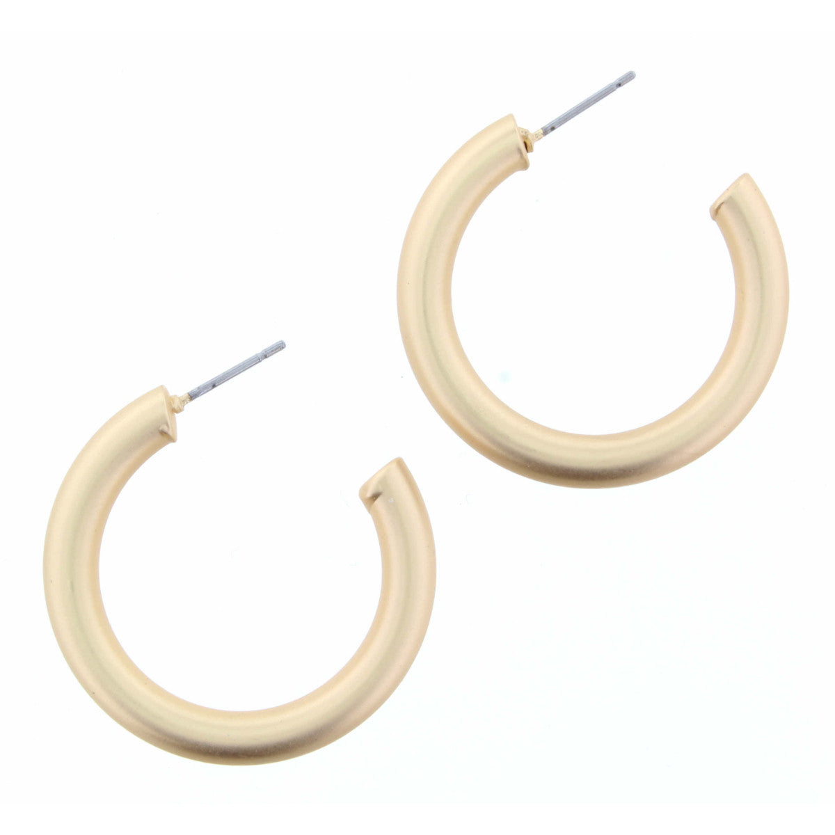 Matte Gold Tubular Hoop Earring - Debs on 5th