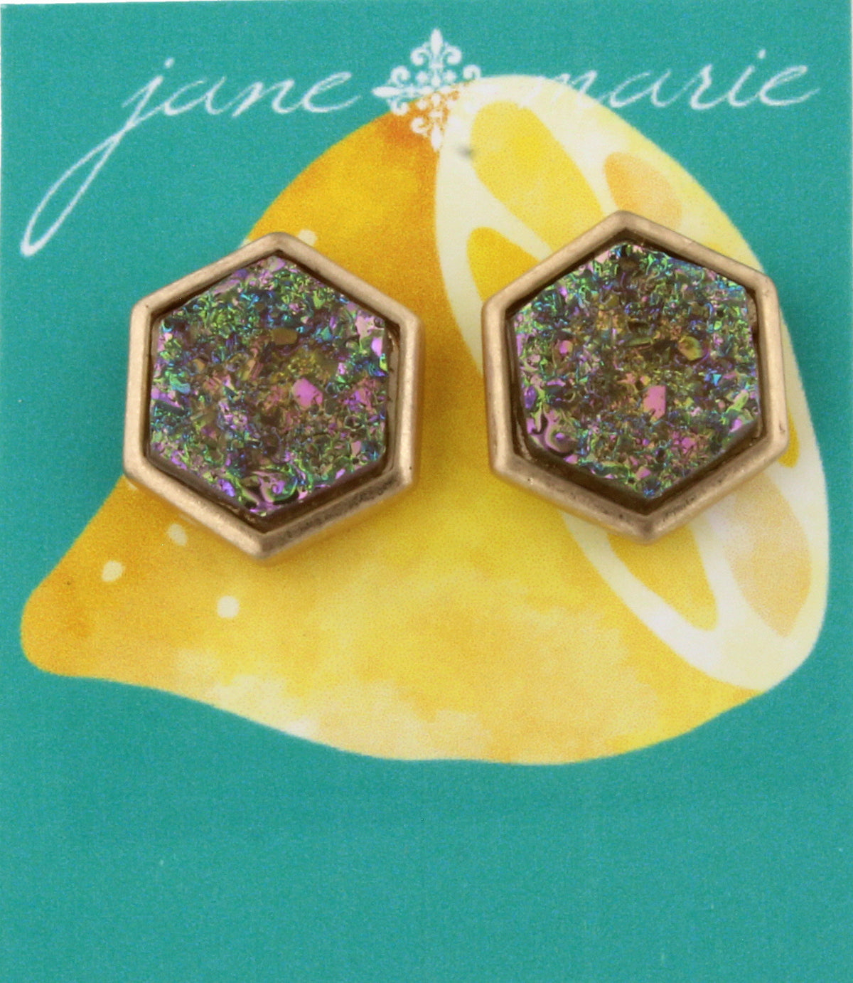 Ab  Rounded Druzy Stud - Debs on 5th