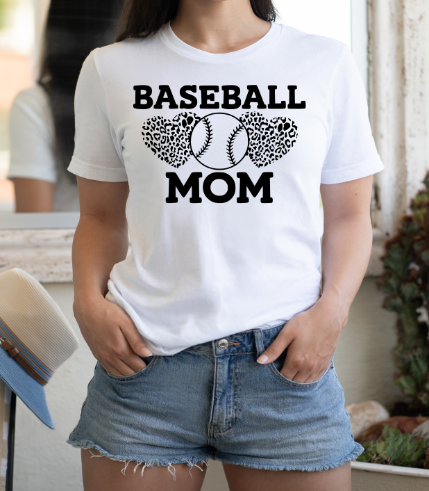 Hearts Baseball Mom Graphic Tee - Debs on 5th