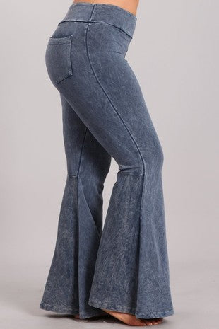 Mineral Washed Pants with Back Pockets - Debs on 5th
