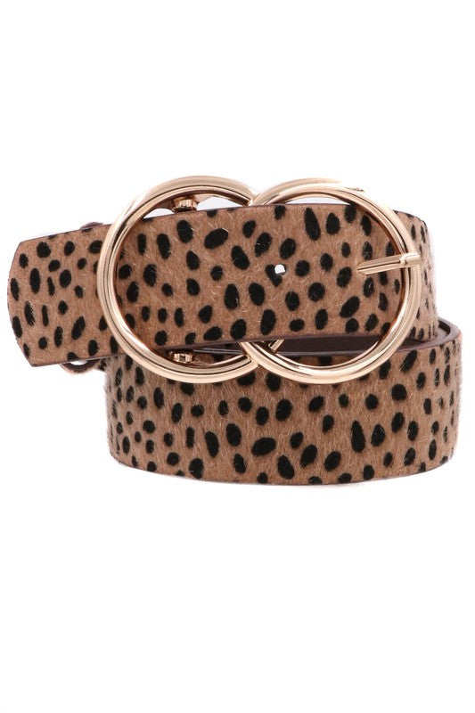 Cheetah Print Metal Ring Buckle Belt - Debs on 5th