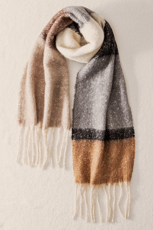 Multi Stripe Cozy Scarf with Fringe - Debs on 5th