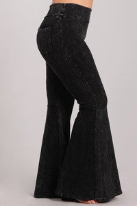Mineral Washed Pants with Back Pockets - Debs on 5th