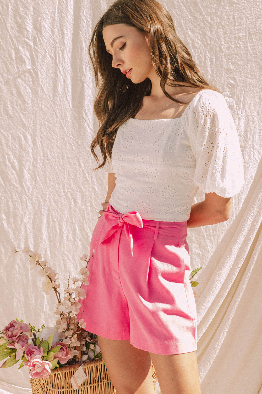 High Waisted Belted Shorts - Debs on 5th