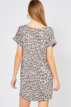 Leopard Print Scoop Neck Dress w/Pockets - Debs on 5th