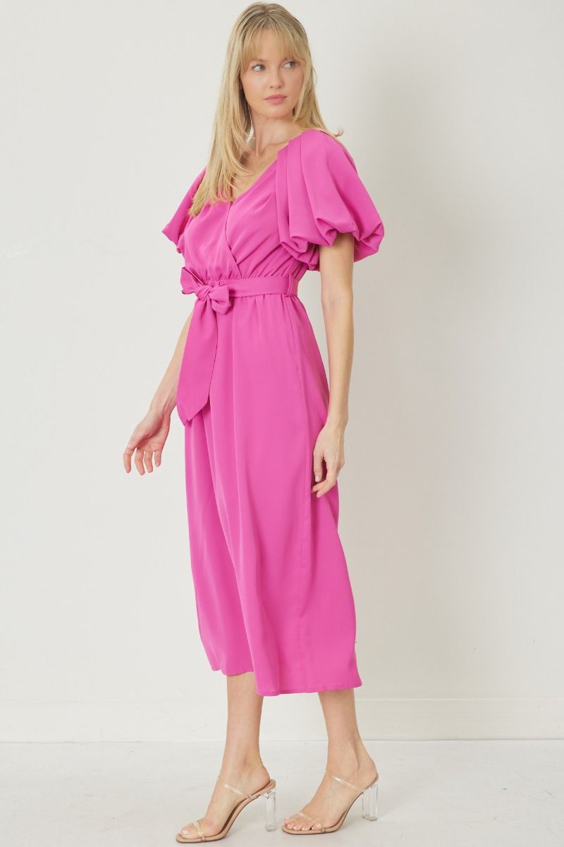 Puff Sleeve Midi Dress - Debs on 5th