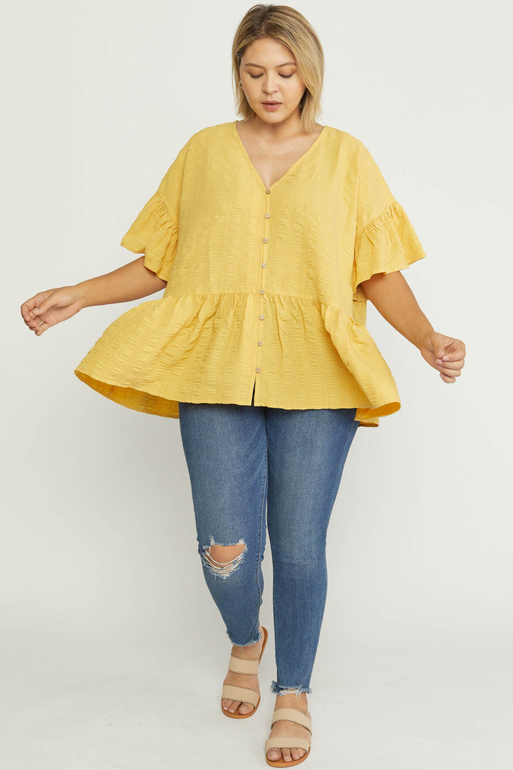 Taking it Easy Peplum Top - Debs on 5th