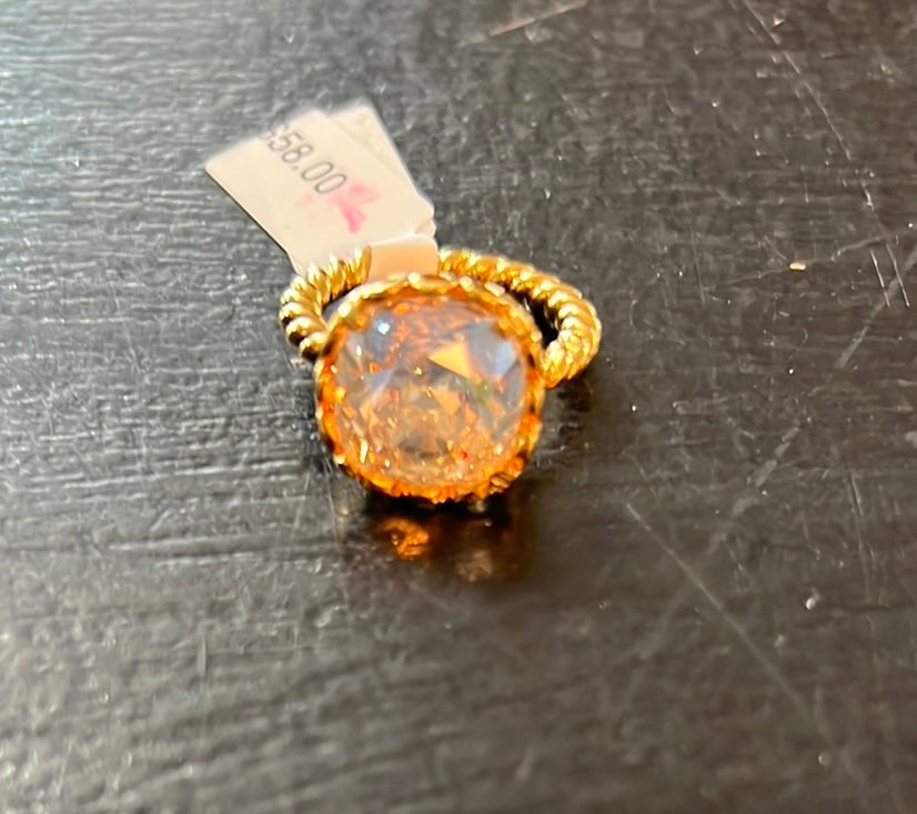 Size 6 Victoria Lynn Rope Ring Yellow Tone - Debs on 5th