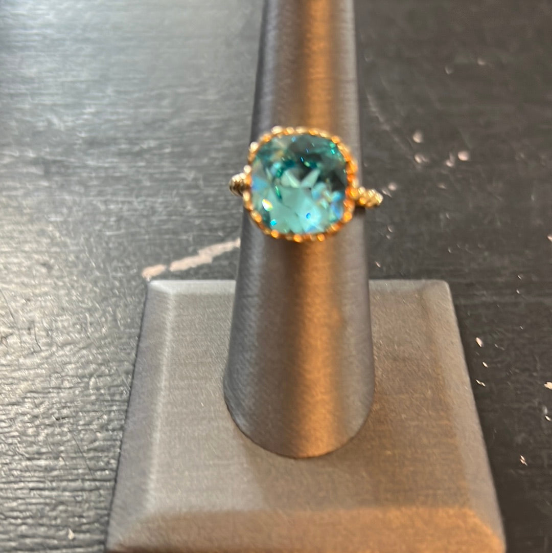 Size 6 Victoria Lynn Rope Ring Yellow Tone - Debs on 5th