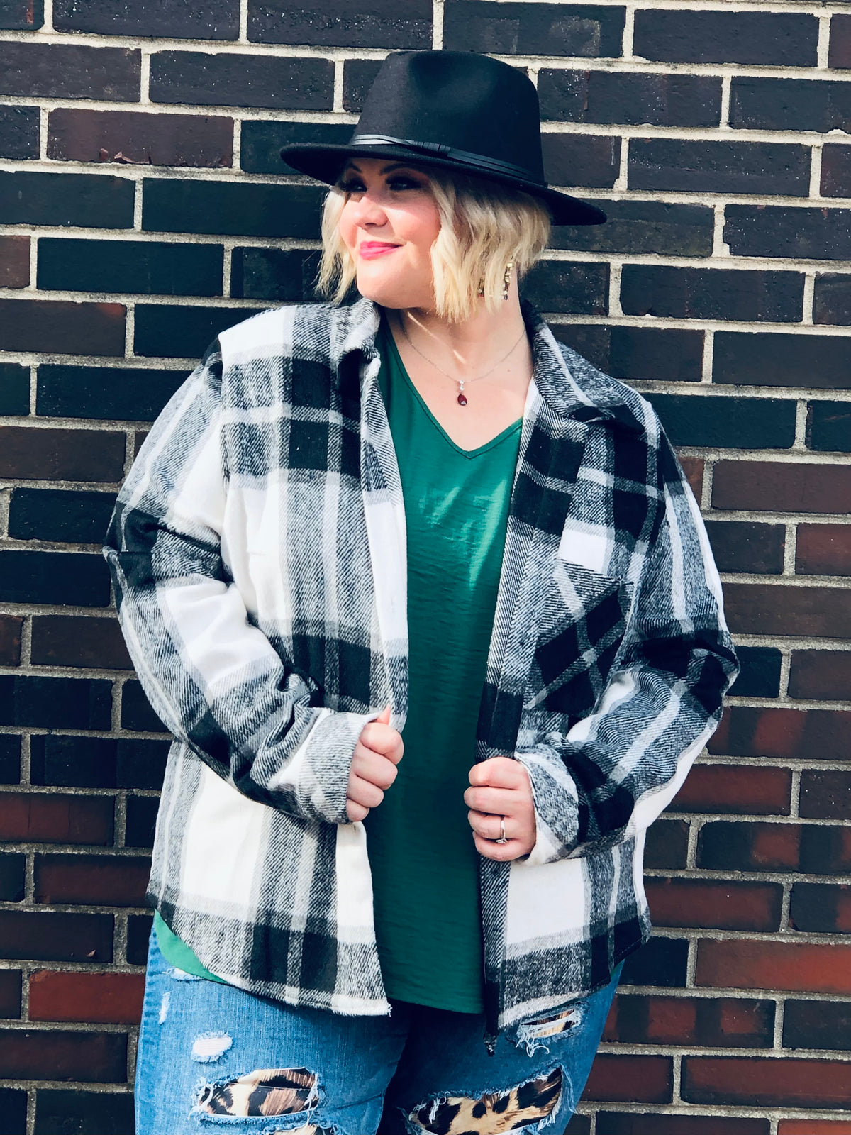 Had Enough Plaid Button Down Shacket - Debs on 5th