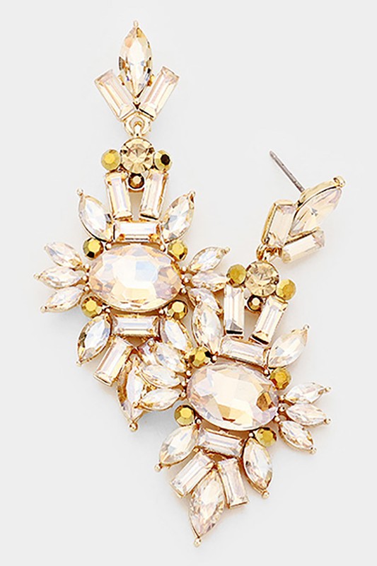 Marquise Crystal Cluster Evening Earrings - Debs on 5th