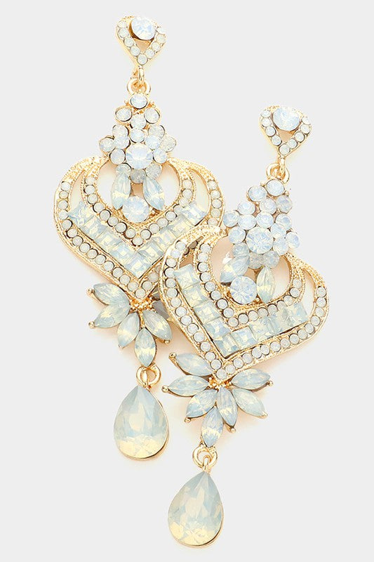 Crystal Heart Teardrop Evening Earrings - Debs on 5th